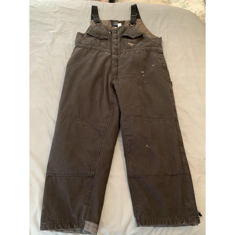 Walls Zero-Zone Bib Overalls Mens 2XL 46-48 Black Insulated Quilt Lined Workwear - Picture 1 of 12